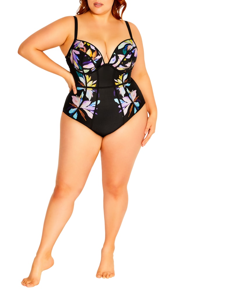 Plus size model wearing Malaya Paradise One-Piece by City Chic | Dia&Co | dia_product_style_image_id:201530